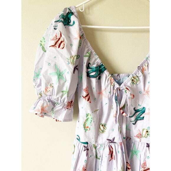 NWT HILL HOUSE HOME The Ophelia Dress in Sea Creatures Print M - Picture 6 of 10
